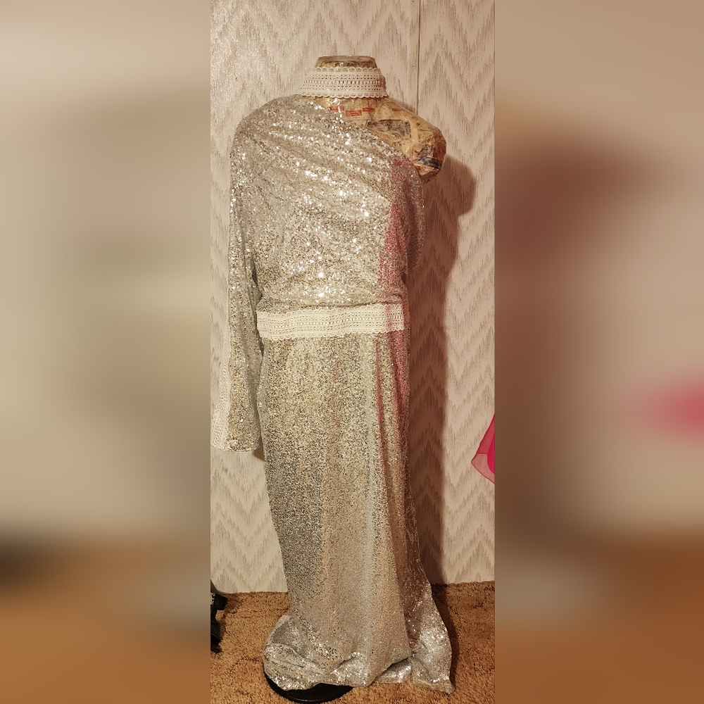 xpluswear sequin evening gown long dress plus size 3XL
